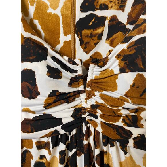 Cache Y2K Giraffe Print Lined Bodycon Dress Women's Size 6 - Picture 4 of 9